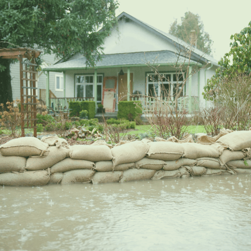 Flooded house